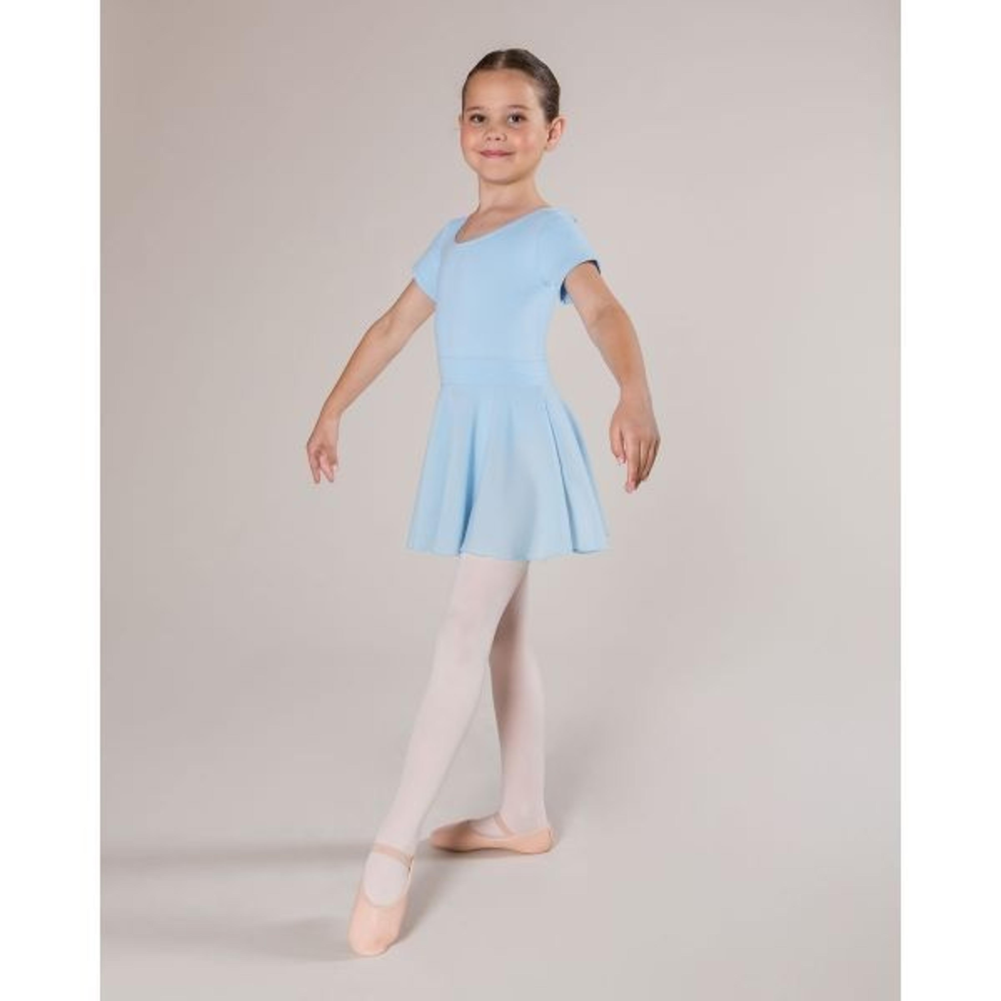 made of soft and durable cotton blend tanzmuster girls´ long-sleeved ballet leotard Anna with chiffon skirt and rhinestones beautiful dance dress for children in many colors